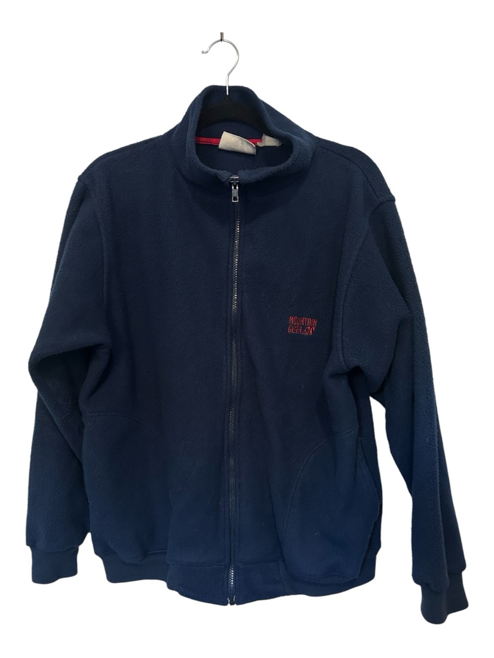 Vintage Mountain Gear Men's Navy Full-Zip Fleece Sweater